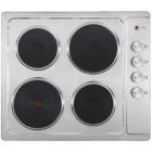 Cata UBSPH60KCR 60cm 4 Zone Solid Plate Hob - Stainless Steel