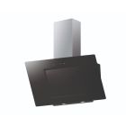 Cata ANG90BKS 90cm Angled Glass Chimney Hood - Black / Stainless Steel