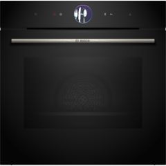 Bosch Series 8 HRG7764B1B Built In Pyrolytic Single Oven with Added Steam Function - Black