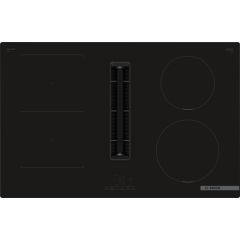 Bosch Series 4 PVS811B16E 80cm Induction Hob with Integrated Vented Extractor - Black