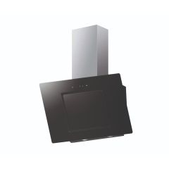 Cata ANG60BKS 60cm Angled Glass Chimney Hood - Black / Stainless Steel