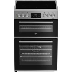 Beko EDC6731S 60cm Double Oven Electric Ceramic Cooker - Silver