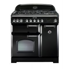 Rangemaster CDL90DFFBL/C Classic Deluxe 90cm Dual Fuel Range Cooker - Gloss Black