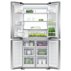 Fisher & Paykel RF500QNUX1 Four Door American Style Frost Free Fridge Freezer - Stainless Steel