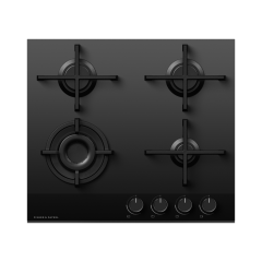 Fisher & Paykel CG604DLPGB4 Series 9 60cm 4 Burner LPG Gas on Glass Hob - Black