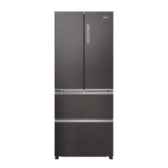Haier HFR3718ENMD 70cm Frost Free French Door American Style Fridge Freezer - Dark Inox