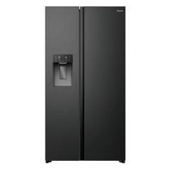 Hisense RS5P528STBE 91.1cm Frost Free Side-by-Side American Fridge Freezer with Water Dispenser - Black