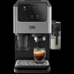 Beko CED7524X Espresso Machine with Integrated Grinder and Milk Cup - Silver