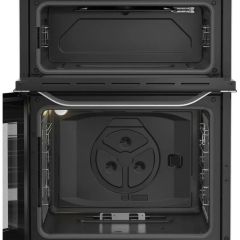 Hotpoint HDG6GDCWX 60cm Double Oven Gas Cooker with Catalytic Liners and Glass Lid - Stainless Steel