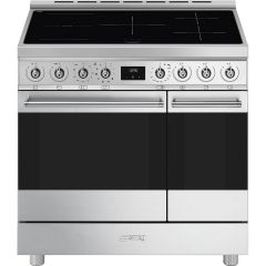 Smeg C92IPX2 Symphony Classic 90cm Electric Induction Range Cooker with Pyrolytic Cleaning - Stainless Steel