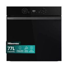 Hisense BI622ABPGUK Built In Plug & Play XL 77 Litre Single Oven with Pizza Mode - Jet Black