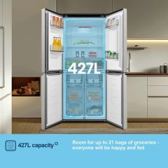 Fridgemaster MQ79395ES 79.4cm No Frost French Door American Fridge Freezer - Silver