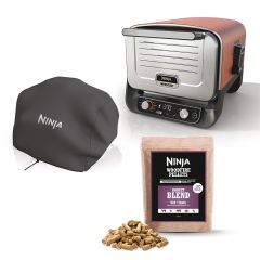 Ninja OO101UK Ninja Woodfire Electric Outdoor Oven with Grill Cover & Woodfire Pellets - Terracotta/Steel