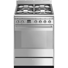 Smeg SUK61MX9 60cm Dual Fuel Cooker - Stainless Steel