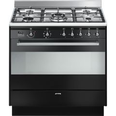 Smeg SUK91MBL9 90cm Dual Fuel Range Cooker - Black