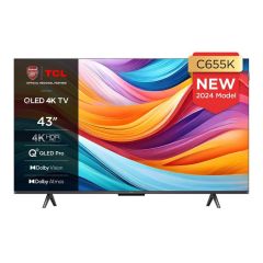 TCL 43C655K 43" 4K UHD HDR Pro QLED Direct Smart Android TV