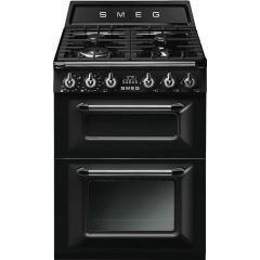 Smeg Victoria TR62BL 60cm Dual Fuel Range Cooker - Black