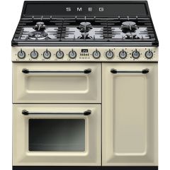 Smeg Victoria TR93P 90cm Dual Fuel Range Cooker - Cream