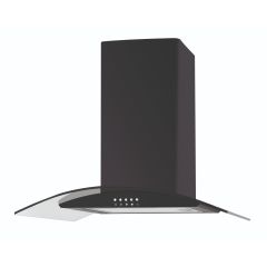 Cata UBSCG60BK 60cm Black Curved Glass Chimney Hood
